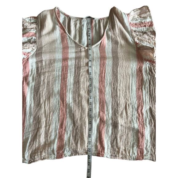 Black Tape Women’s Striped Ruffle Sleeve Top Plus Size 3X - Picture 5 of 11